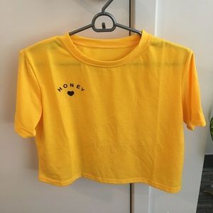 Tight yellow crop top